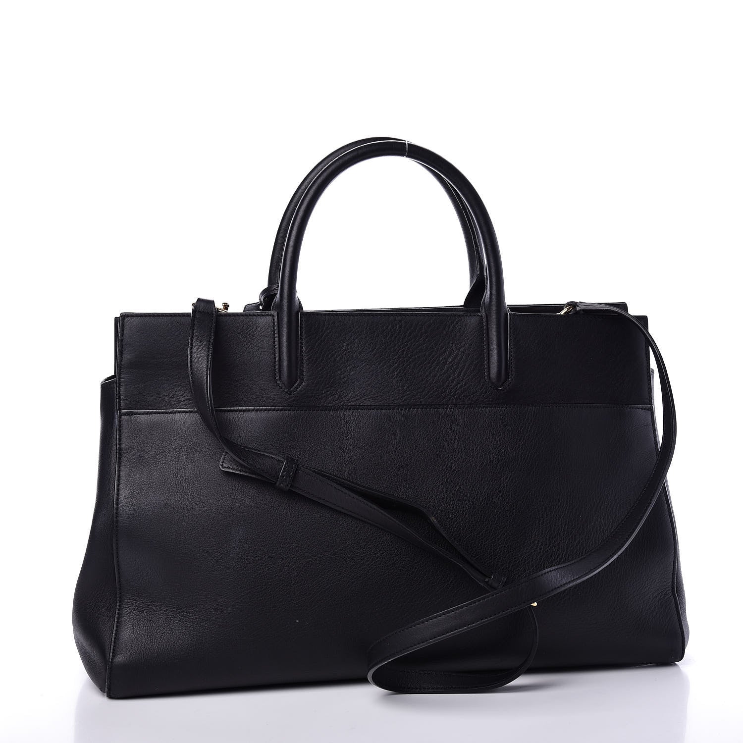 Saint Laurent Grained Calfskin Medium Cabas Rive Gauche Black 2 of 11