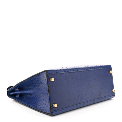 Hermes Ostrich Kelly Sellier 32 Bleu Iris 4 of 18