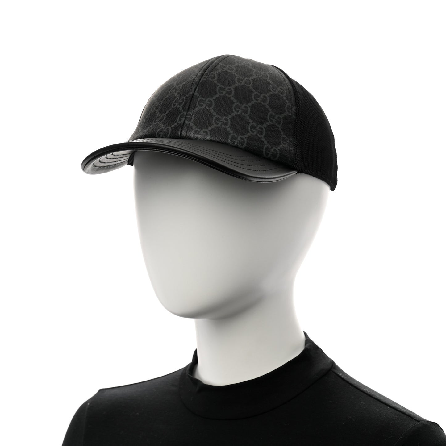GG Supreme Monogram Baseball Hat M 58 Black