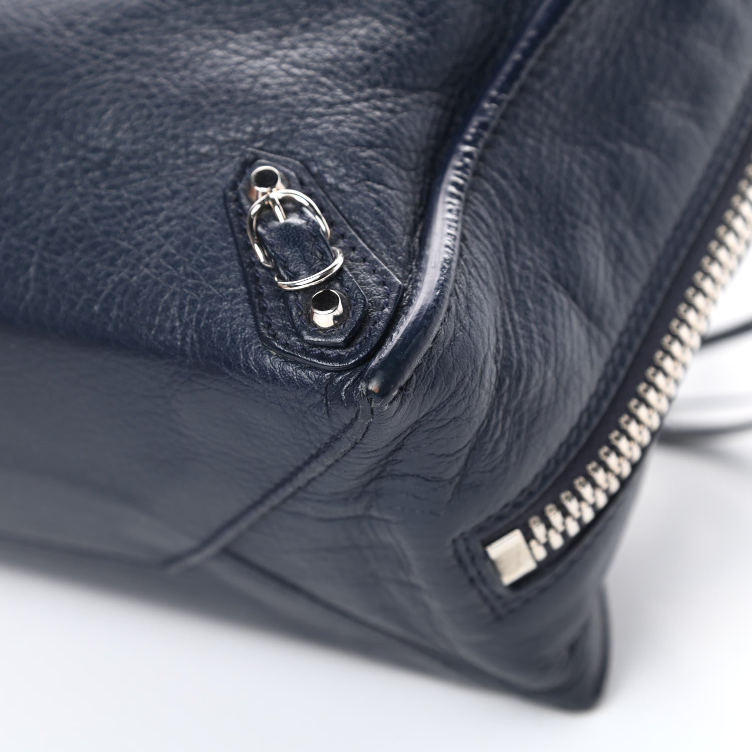 Balenciaga Veau Papier A6 Zip Around Tote Bleu Nuit 10 of 15