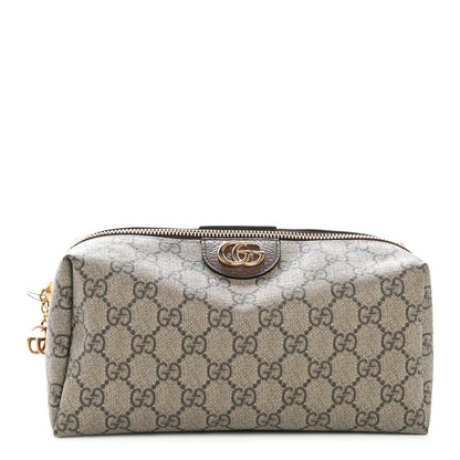 Gucci Soft GG Supreme Monogram Calfskin Large Ophidia Cosmetic Case Beige Ebony New Acero 1 of 7