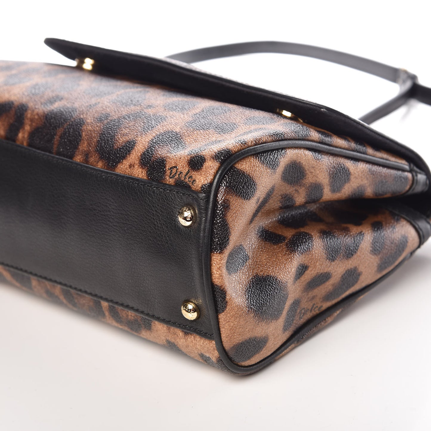 Dauphine Leopard Print Small Miss Sicily Satchel Black