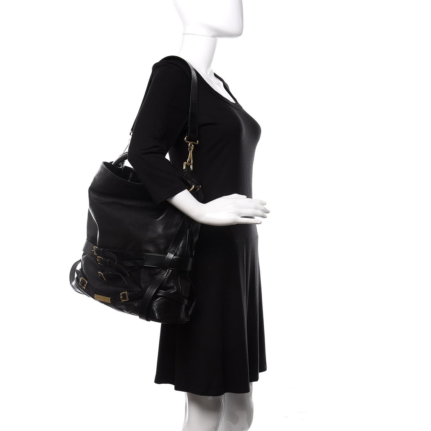Soft Lambskin Bridle Calfskin Medium Gosford Hobo Black