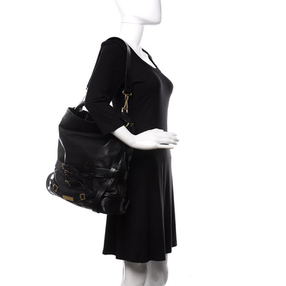 Burberry Soft Lambskin Bridle Calfskin Medium Gosford Hobo Black 2 of 9