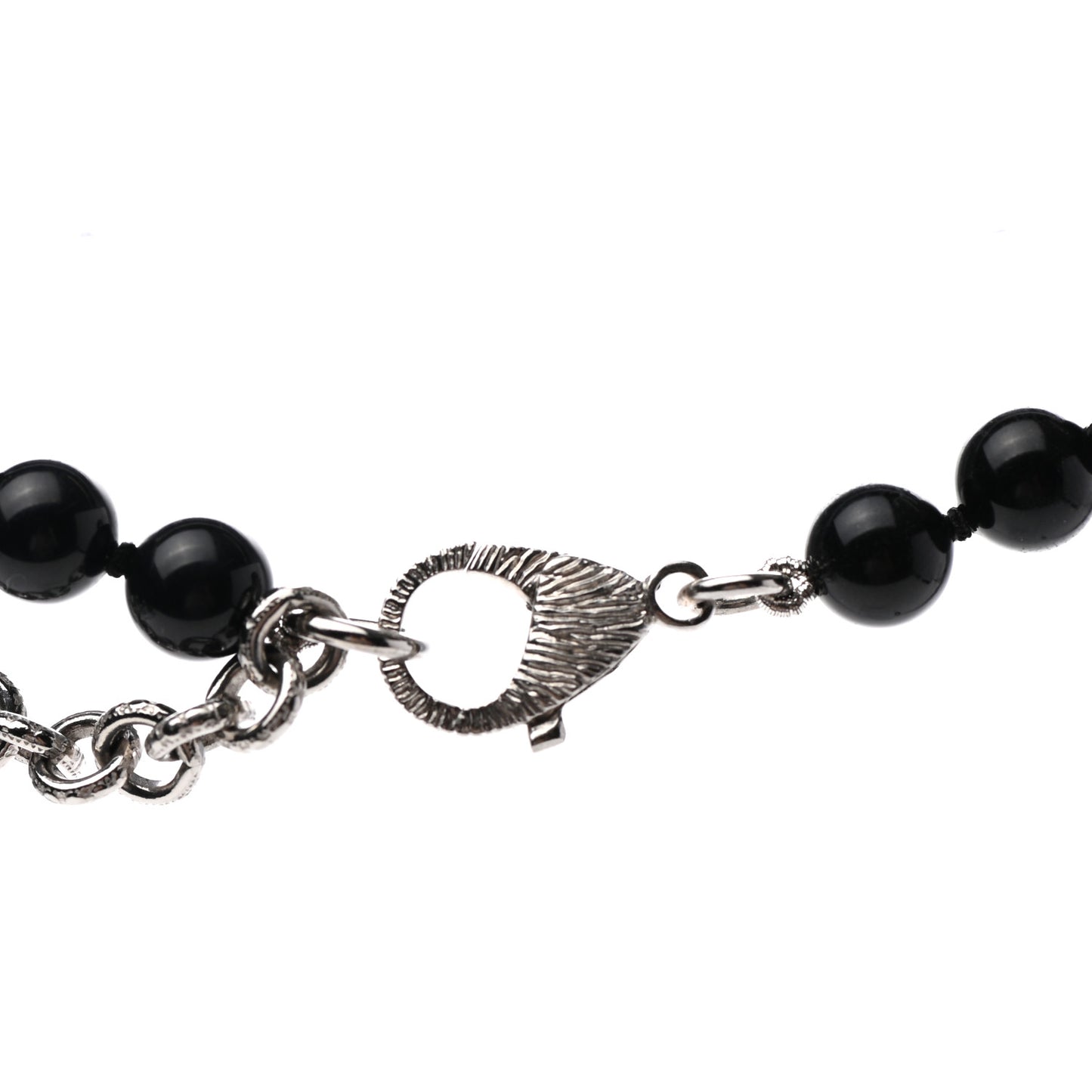 Pearl Bead CC Double Strand Necklace Black