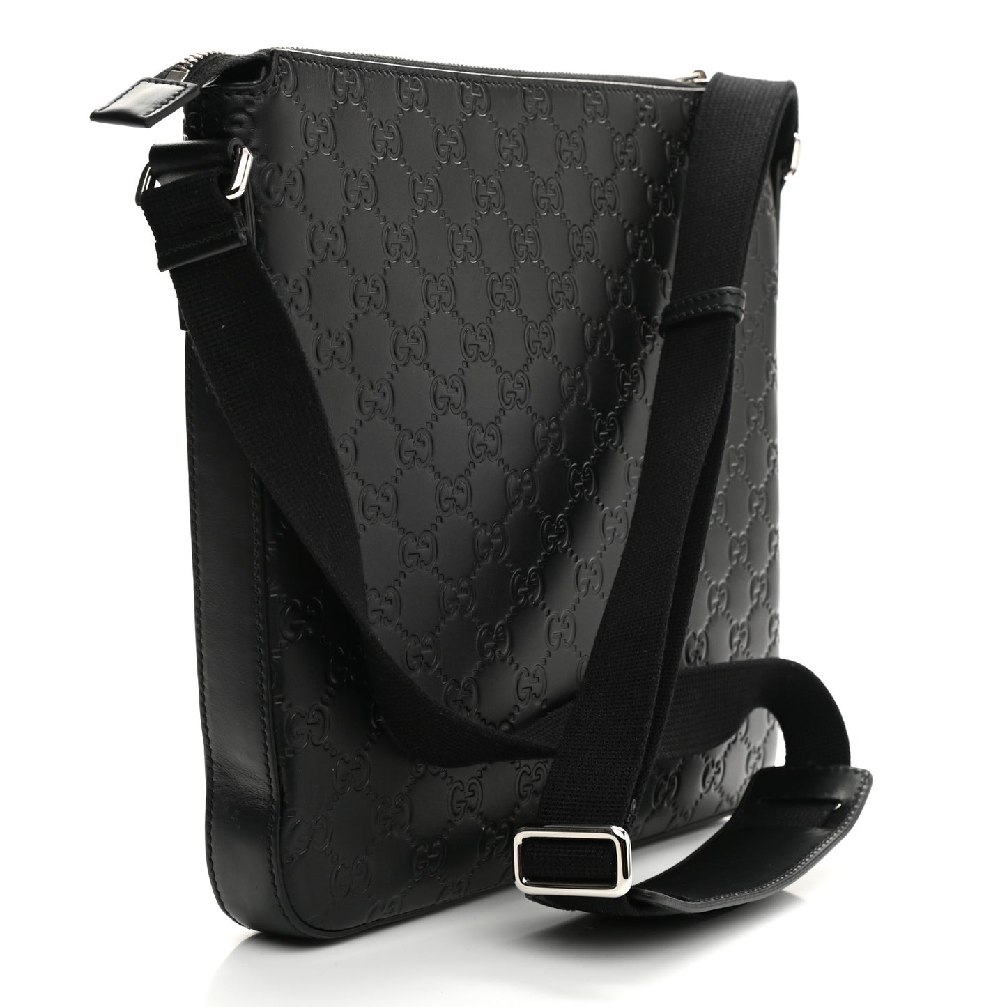 Guccissima Signature Medium Flat Messenger Bag Black