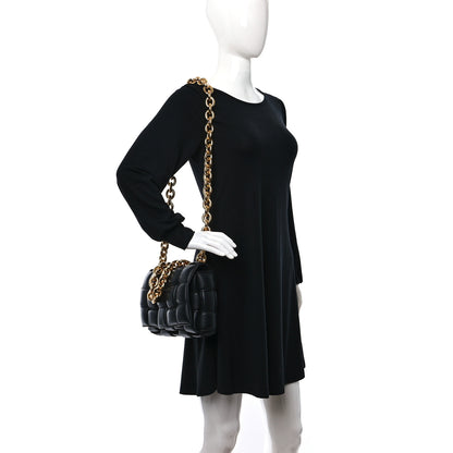 Bottega Veneta Lambskin Maxi Intreccio Padded Chain Cassette Crossbody Bag Black 2 of 8