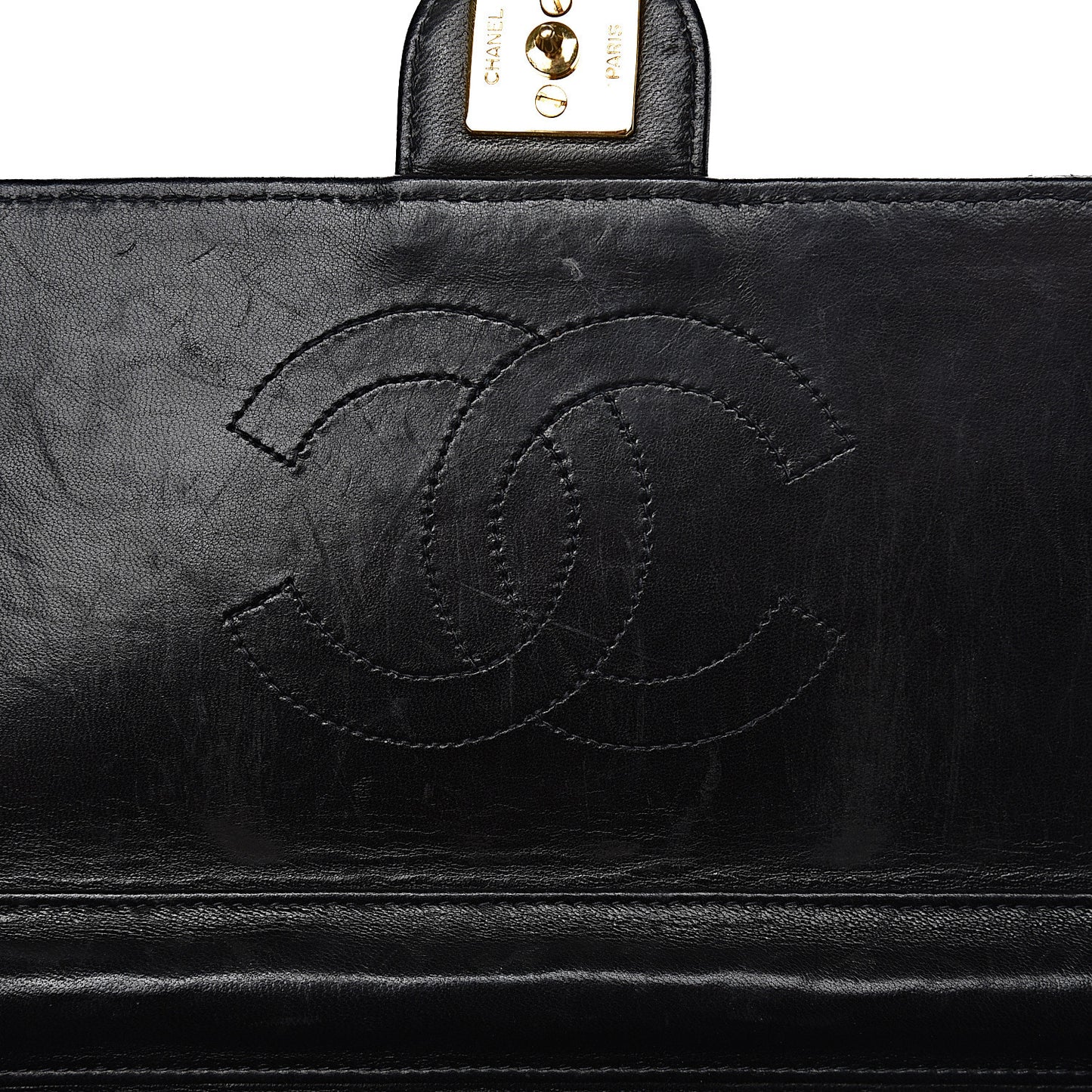 Lambskin Quilted Medium Single Flap Black