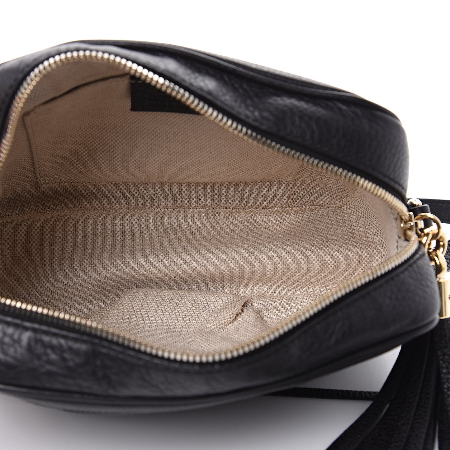 Pebbled Calfskin Small Soho Disco Bag Black
