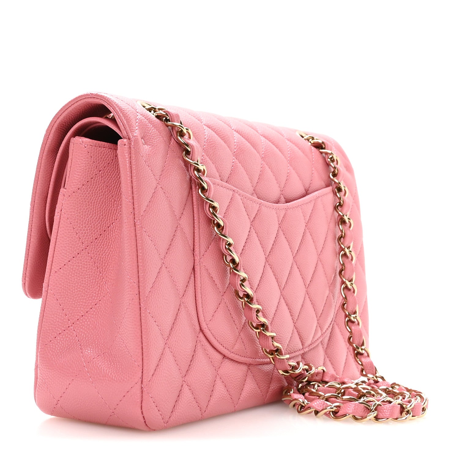 Chanel Caviar Quilted Medium Double Flap Pink 2 of 10