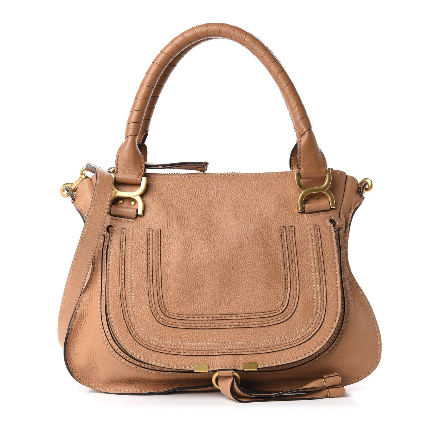 Calfskin Medium Marcie Satchel Tan