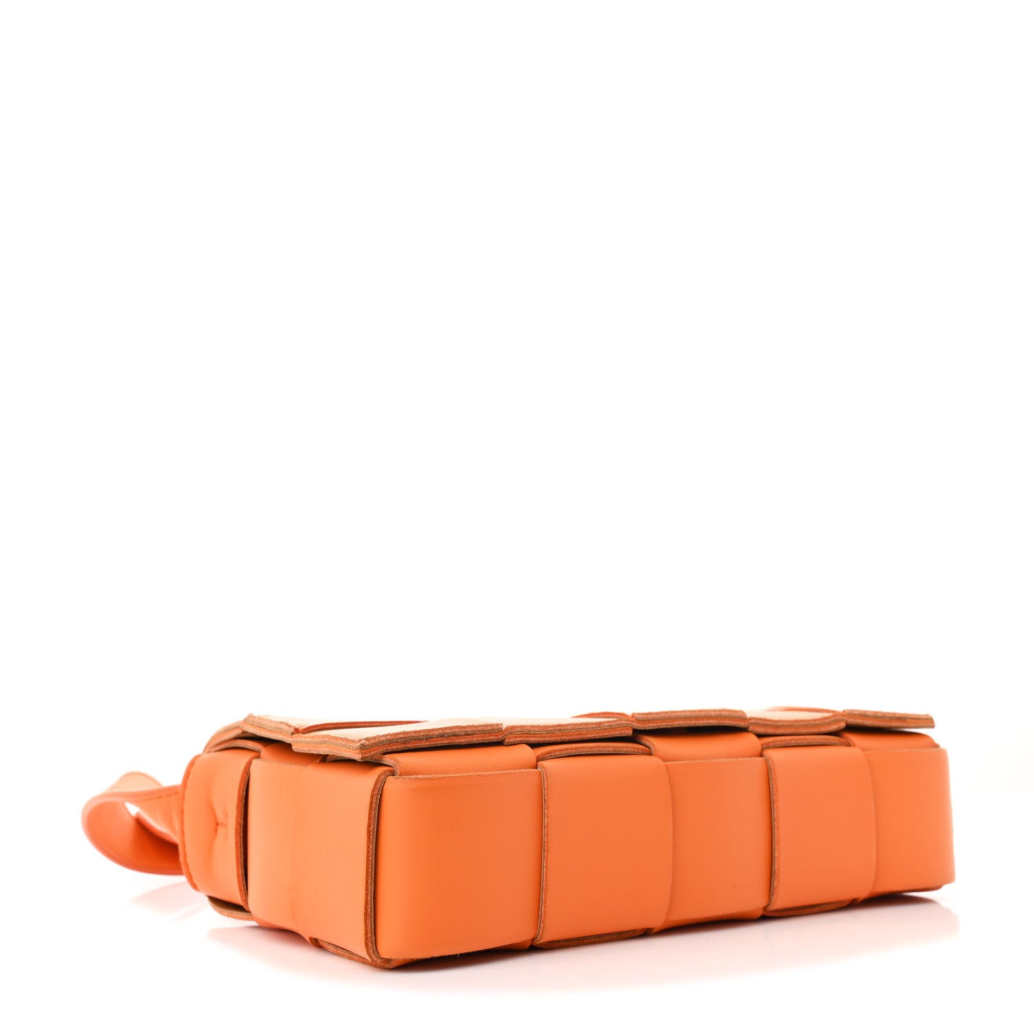 Bottega Veneta Lambskin Maxi Intrecciato Cassette Crossbody Bag Tangerine 4 of 11
