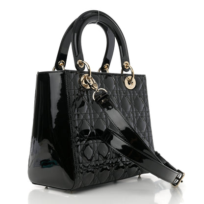 Christian Dior Patent Cannage Medium Lady Dior Black 3 of 11