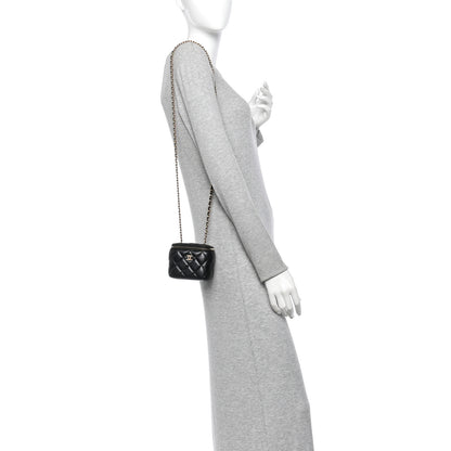 Chanel Lambskin Quilted Mini Pearl Crush Vanity Case With Chain Black 2 of 13