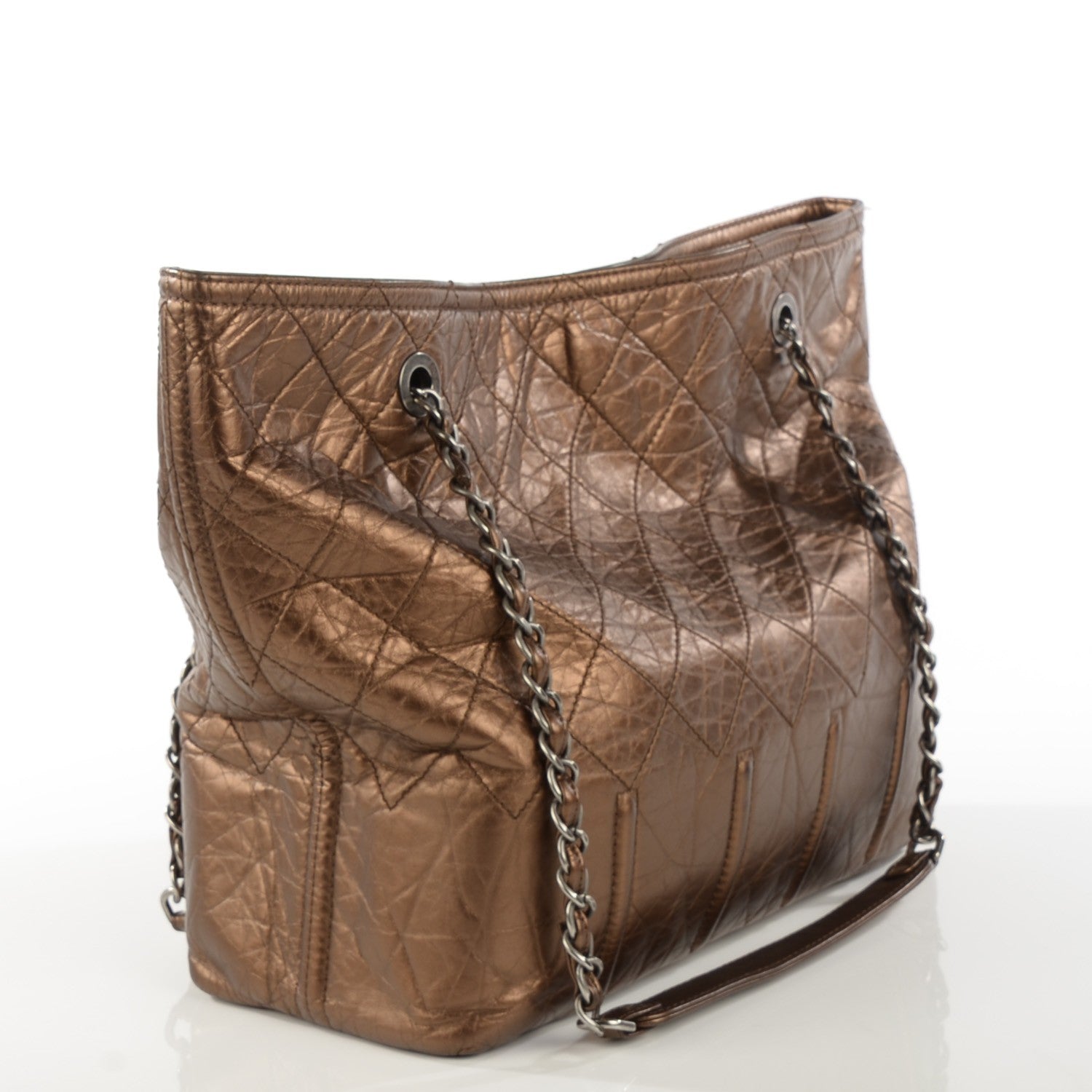 Chanel Calfskin Large Shopping In Moscow Tote Bronze 3 of 7