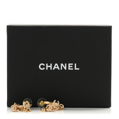 Chanel Crystal Chain CC Climber Earrings Gold 5 of 5