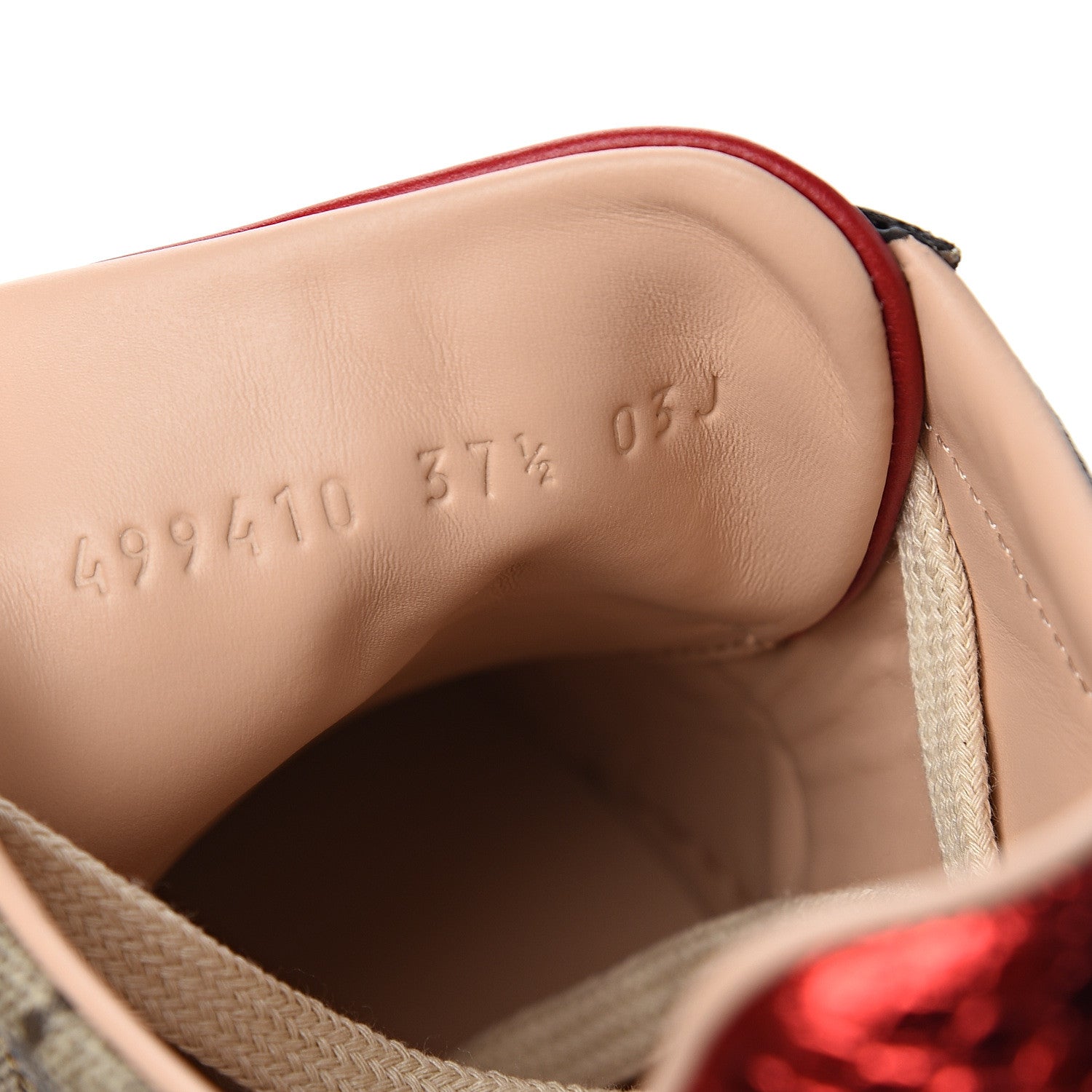 Gucci GG Supreme Monogram Womens Ace Low-Top Sneaker 37.5 Beige 9 of 9