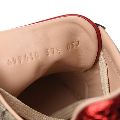 Gucci GG Supreme Monogram Womens Ace Low-Top Sneaker 37.5 Beige 9 of 9