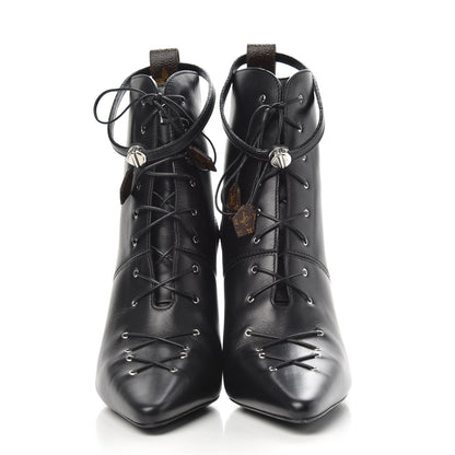 Louis Vuitton Calfskin Janet Ankle Boots 37 Black 3 of 6