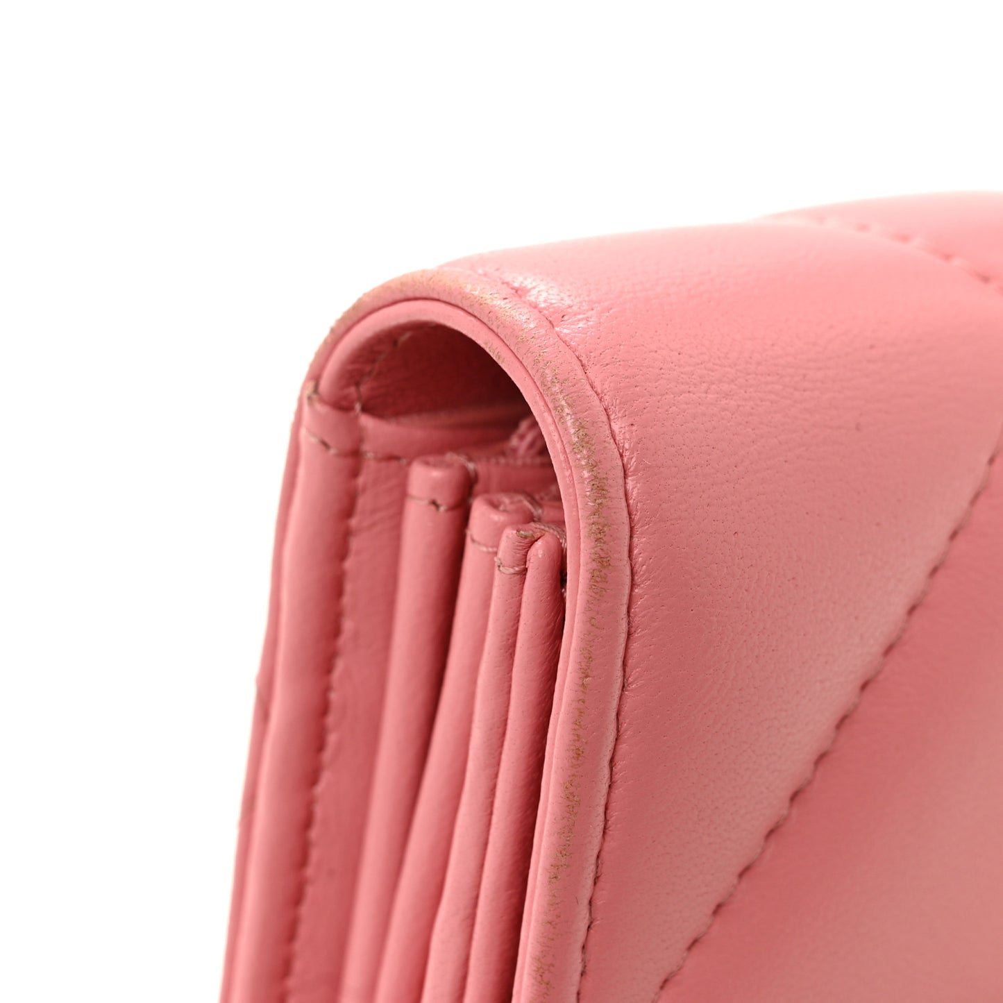 Lambskin Quilted Chanel 19 Flap Wallet Coral Pink