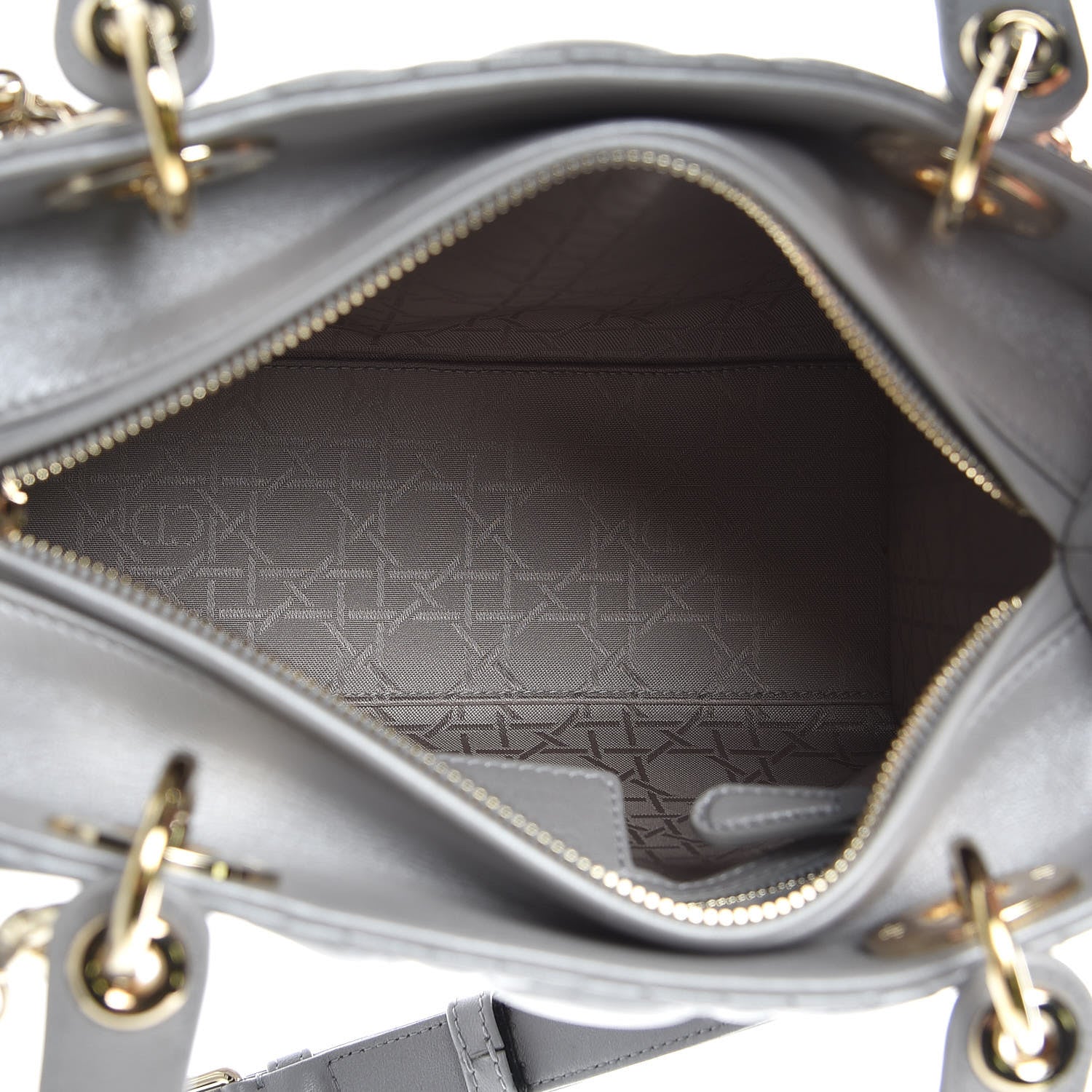 Christian Dior Lambskin Cannage Medium Lady Dior Grey 8 of 12