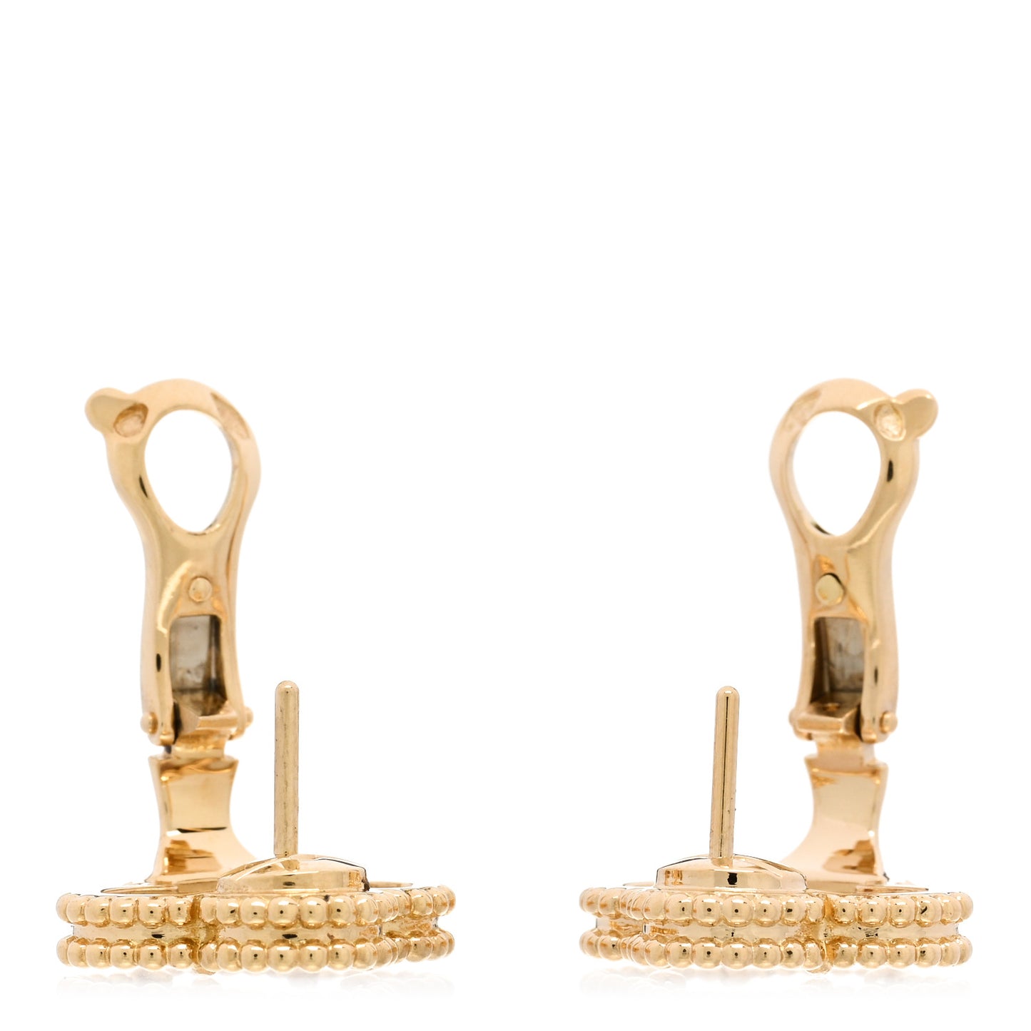 18K Yellow Gold Mother of Pearl Vintage Alhambra Earrings