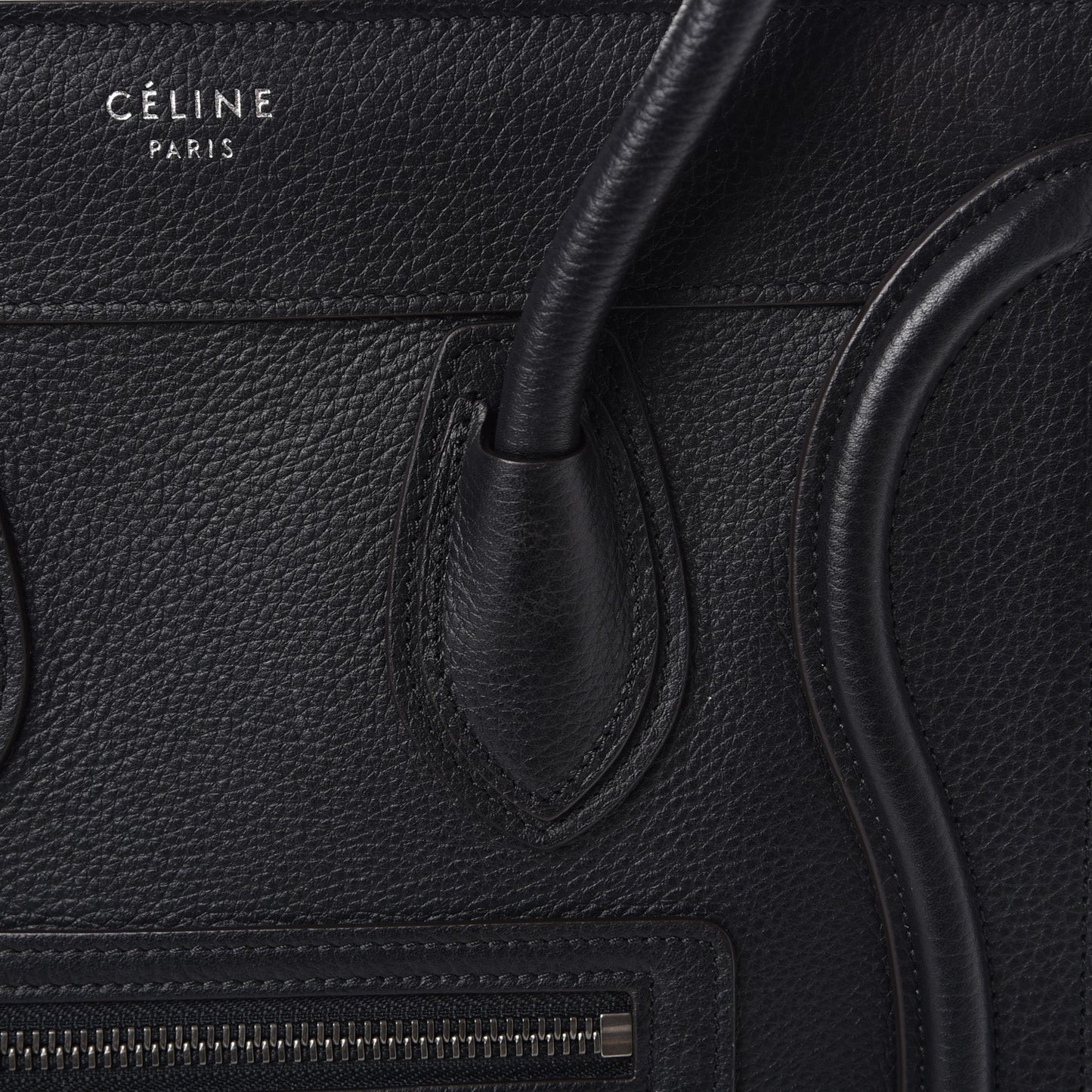 Drummed Calfskin Micro Luggage Black