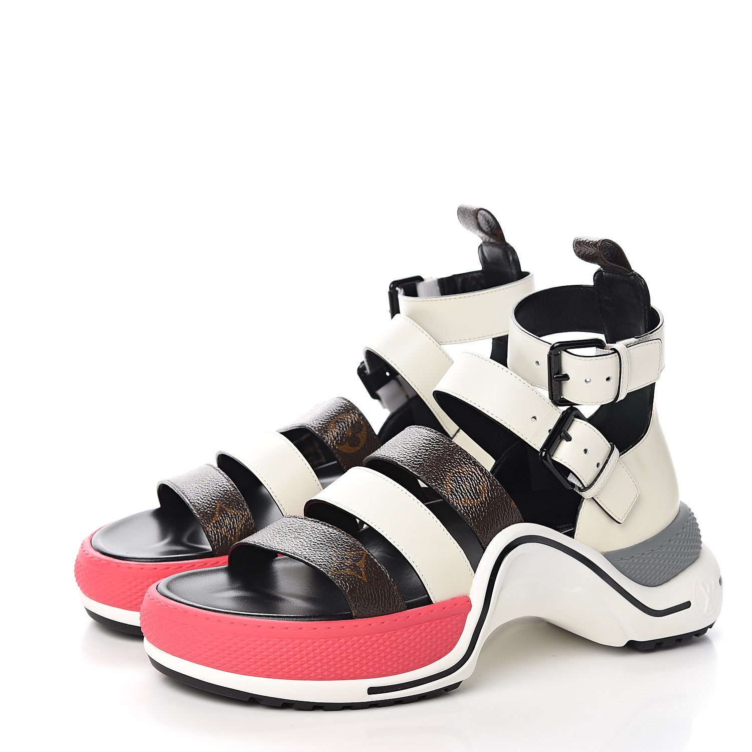 Louis Vuitton Patent Monogram LV Archlight Sandal 38.5 White 3 of 9