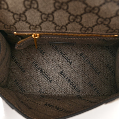 Balenciaga X GUCCI GG Supreme Monogram Small Hourglass Top Handle Bag Beige Ebony 5 of 9