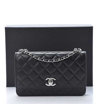 Chanel Lambskin Quilted Trendy CC Wallet On Chain WOC Black 14 of 14