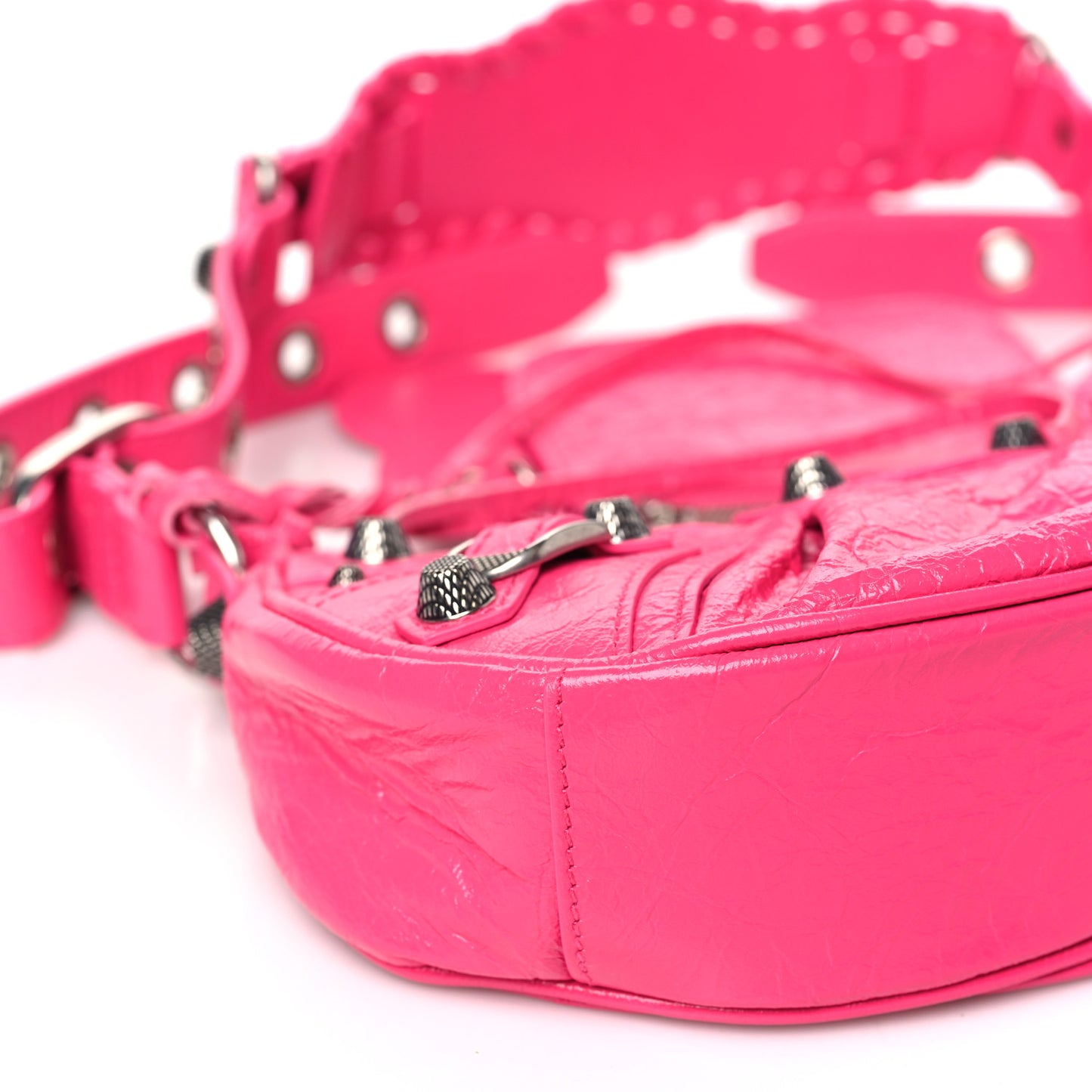 Agneau Arena Le Cagole Shoulder Bag XS Fluo Pink