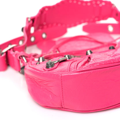 Balenciaga Agneau Arena Le Cagole Shoulder Bag XS Fluo Pink 10 of 11