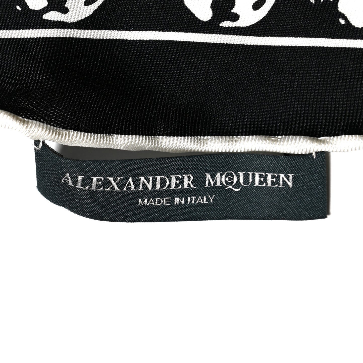 Silk Small Skull Scarf Black Ivory