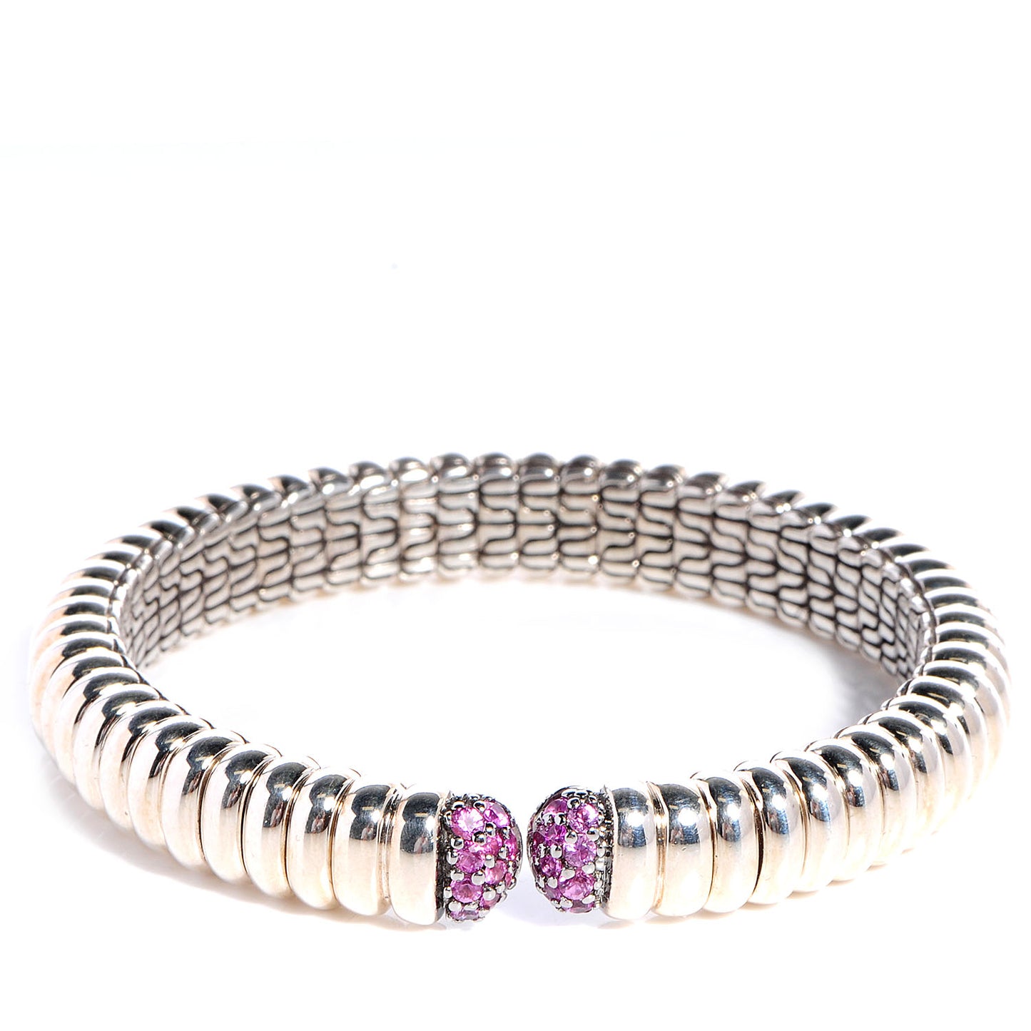 Sterling Silver Pink Sapphire Cuff