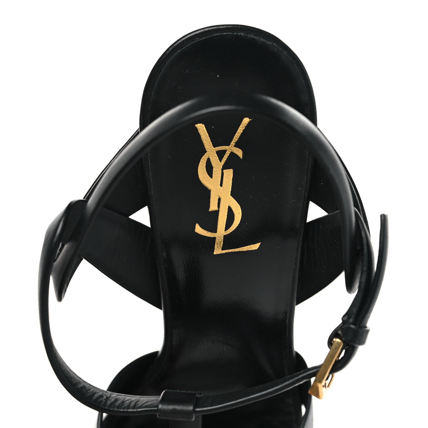 Saint Laurent Calfskin Tribute 75 Platform Sandals 41 Black 7 of 8