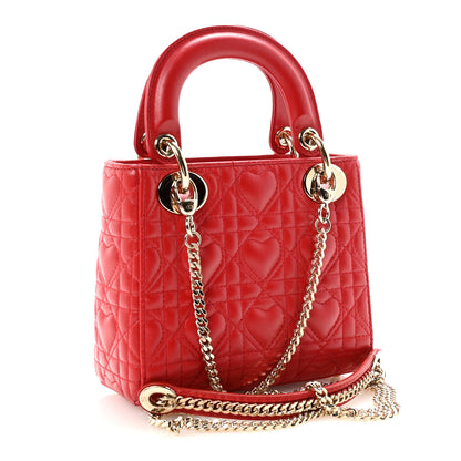 Christian Dior Calfskin Cannage Dioramour Mini Lady Dior Bag Bright Red 3 of 10