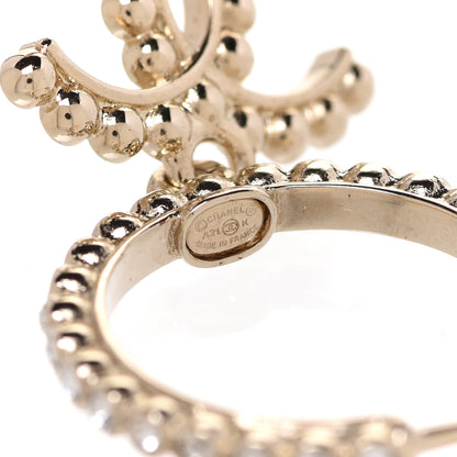 Chanel Crystal Pearl CC Perfume Bottle Drop Hoop Earrings Gold 4 of 6