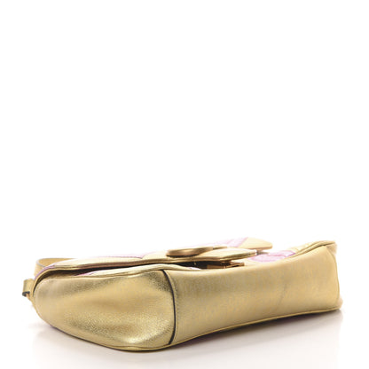Gucci Metallic Calfskin Matelasse Small GG Marmont Shoulder Bag Gold Pink 4 of 10