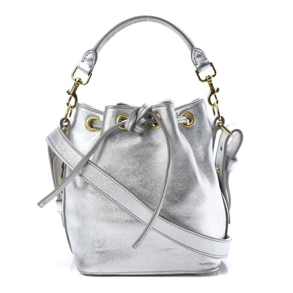 Saint Laurent Metallic Calfskin Small Emmanuelle Bucket Bag Silver 1 of 19