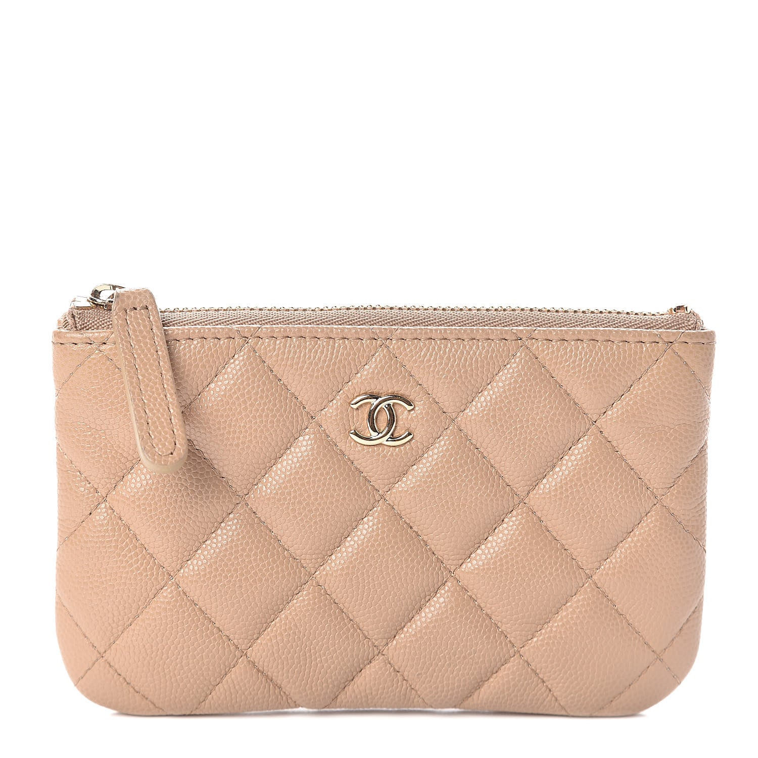 Chanel Caviar Quilted Small Cosmetic Case Beige 1 of 8