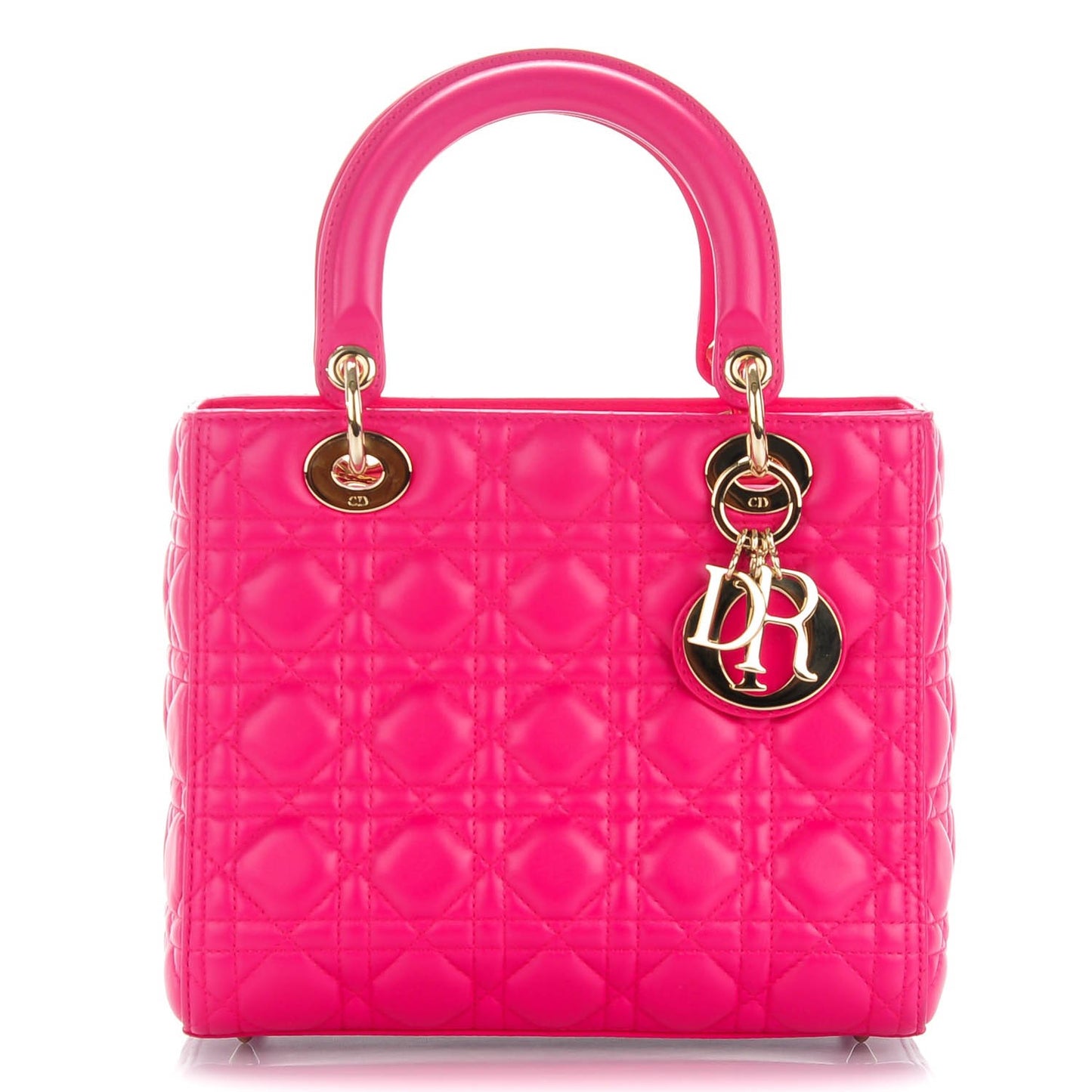 Lambskin Cannage Medium Lady Dior Pink
