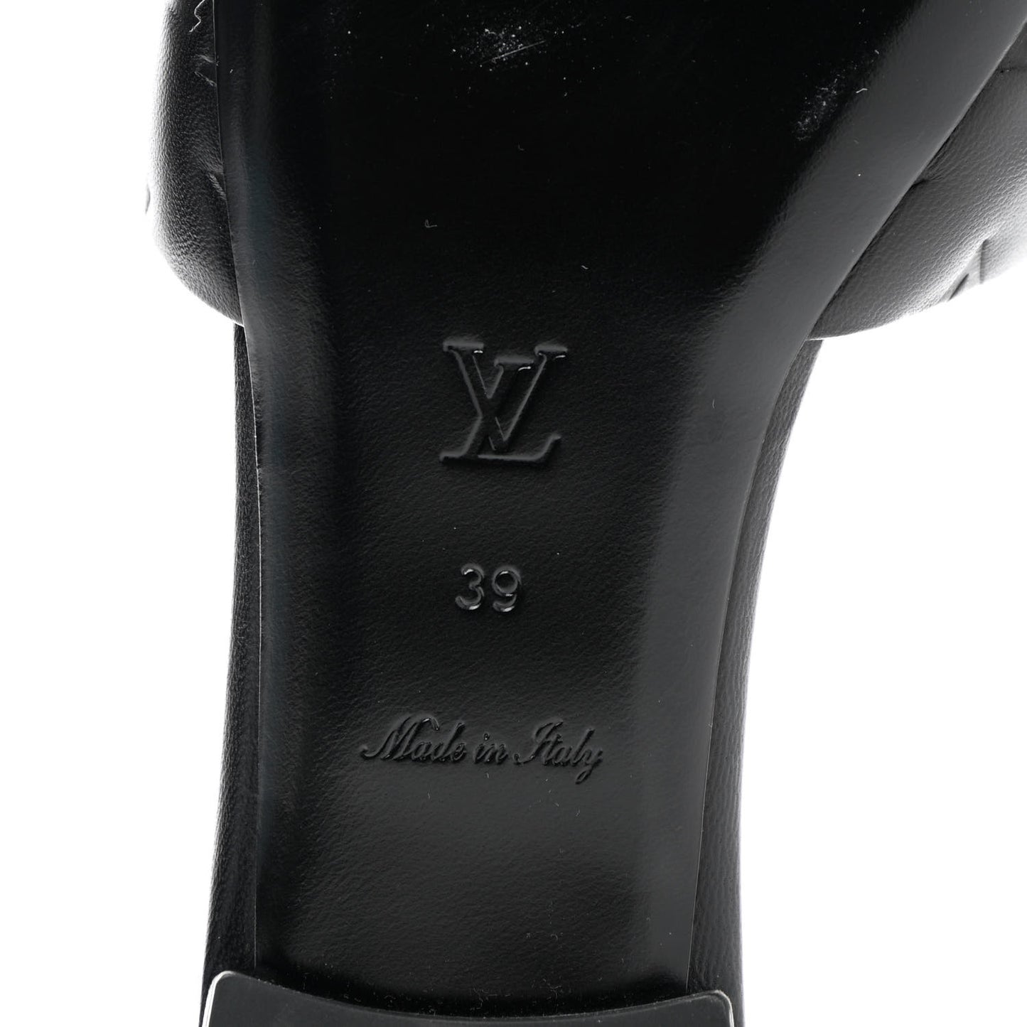 Lambskin Embossed Monogram Revival Flat Mules 39 Black