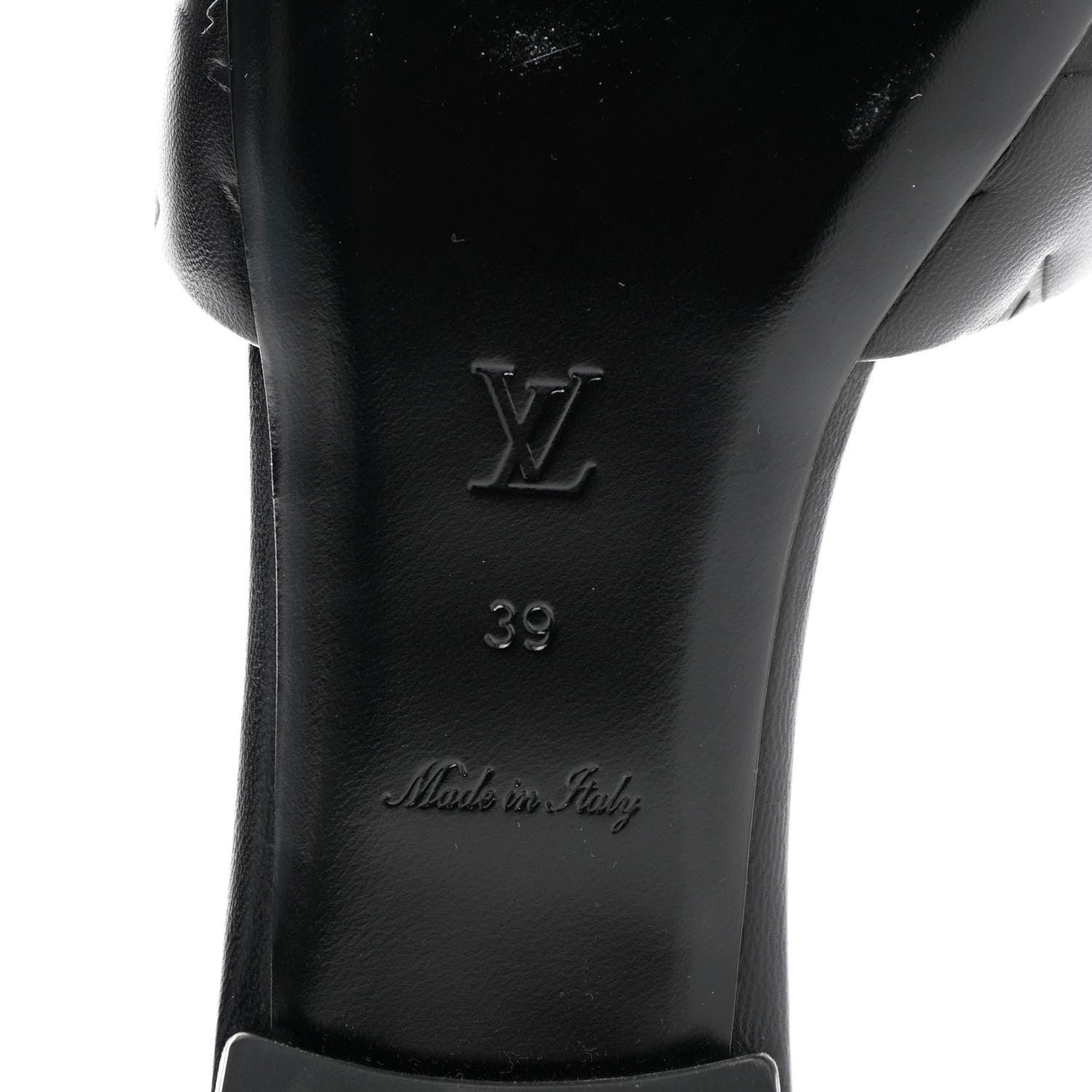 Louis Vuitton Lambskin Embossed Monogram Revival Flat Mules 39 Black 8 of 9