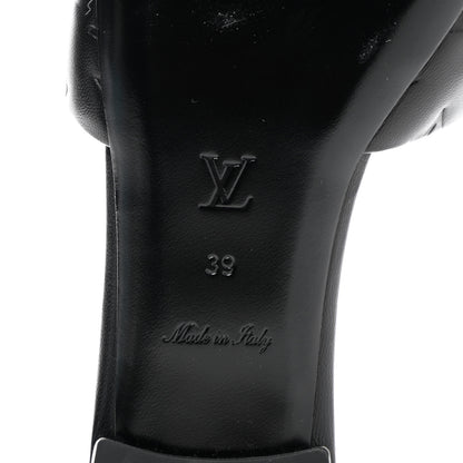 Louis Vuitton Lambskin Embossed Monogram Revival Flat Mules 39 Black 8 of 9