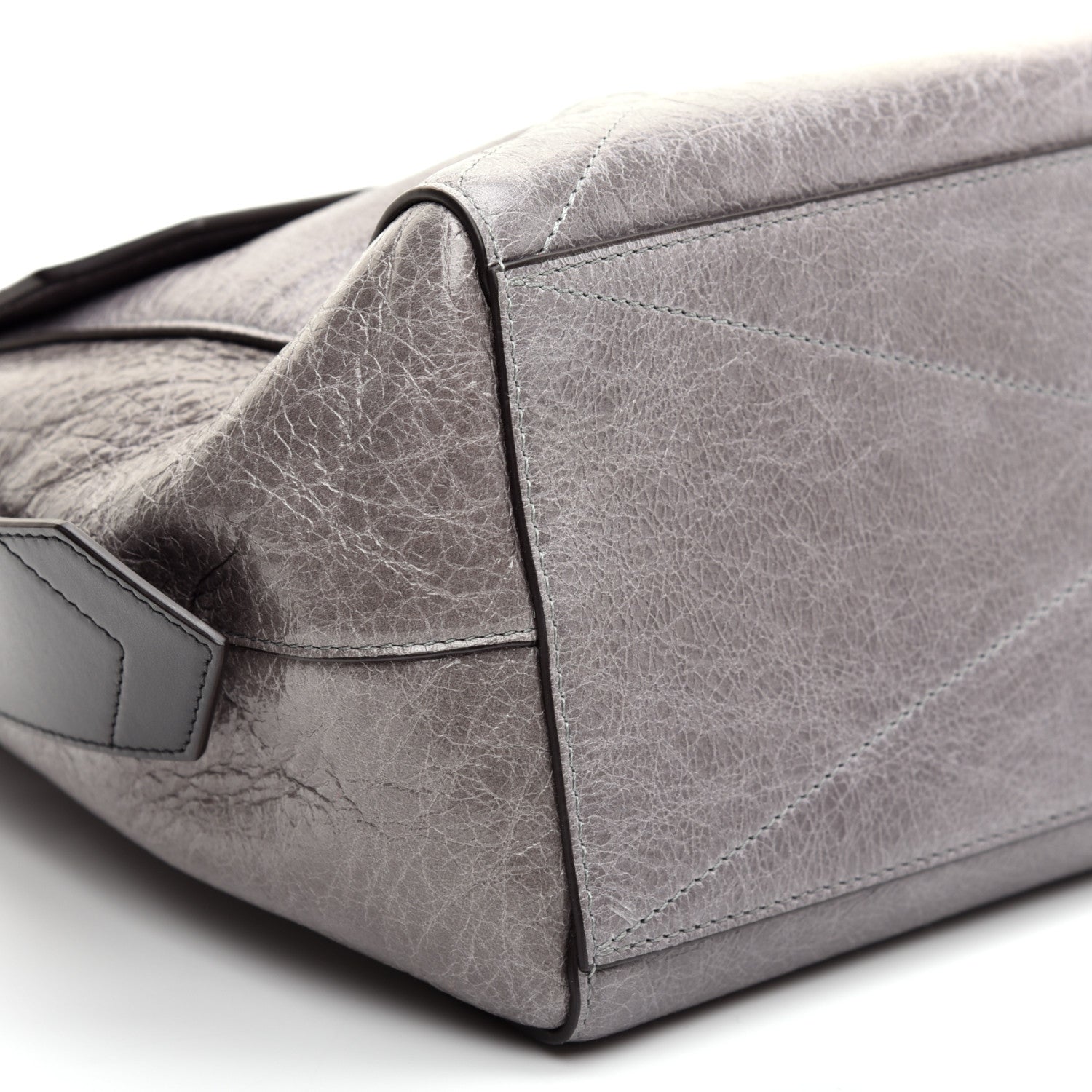 Givenchy Creased Patent Calfskin Medium ID Flap Pearl Grey 6 of 9