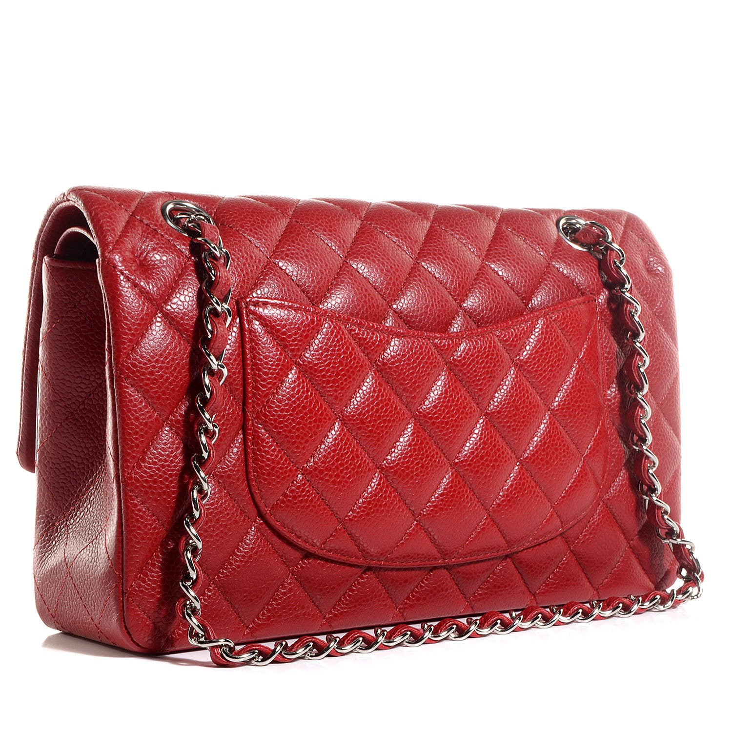 Chanel Caviar Quilted Medium Double Flap Dark Red 3 of 10