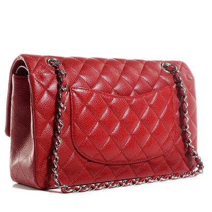Chanel Caviar Quilted Medium Double Flap Dark Red 3 of 10