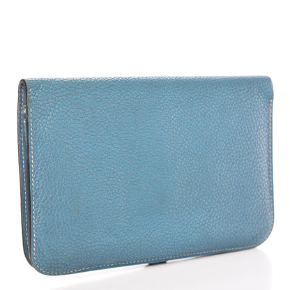 Hermes Togo Dogon Duo Wallet Blue Jean 3 of 24