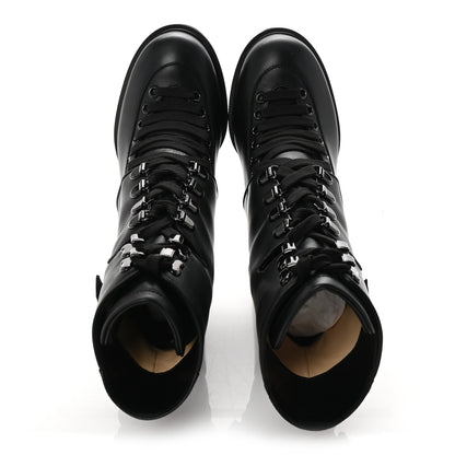 Christian Louboutin Calfskin Macademia 100 Combat Boots 37.5 Black 2 of 9