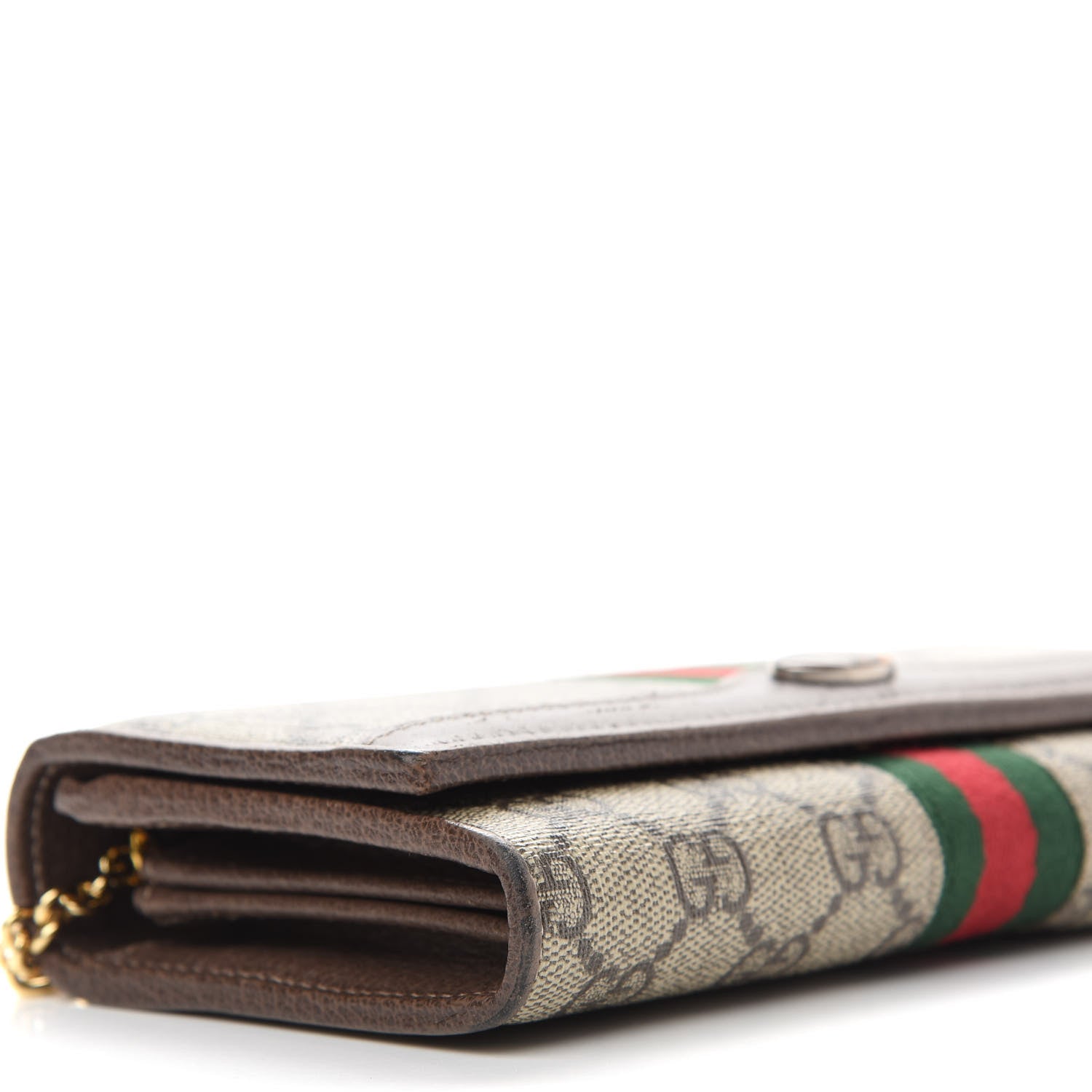 Gucci GG Supreme Monogram Web Ophidia Wallet On Chain Brown 8 of 10